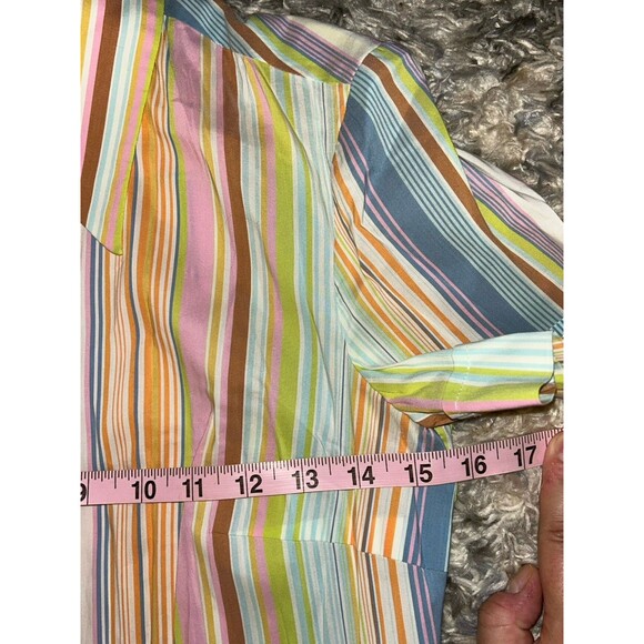 Trina Turk Dress Stipe Pastel Buttondown Shirt Dress Lightweight 4 - Picture 5 of 5